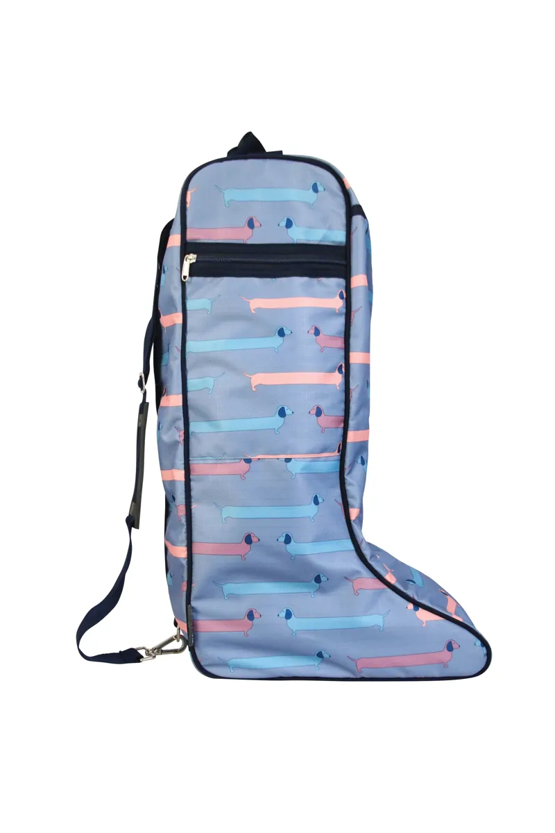 Hy Equestrian Dorris The Dachshund Boot Bag - Riviera/Navy-1